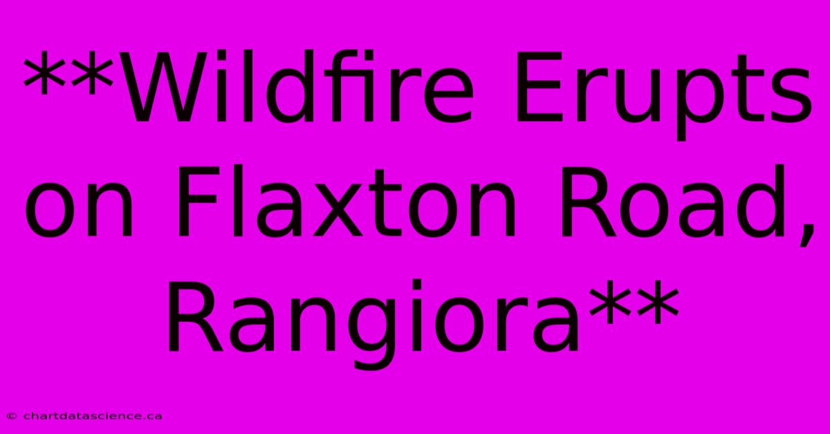 **Wildfire Erupts On Flaxton Road, Rangiora** 