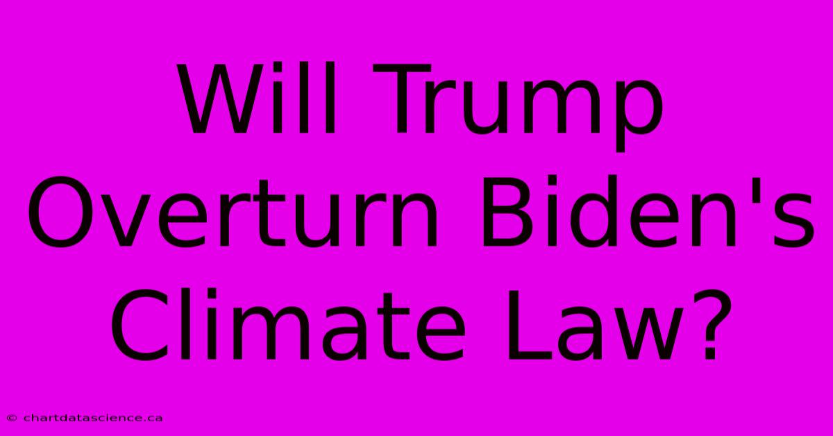 Will Trump Overturn Biden's Climate Law?