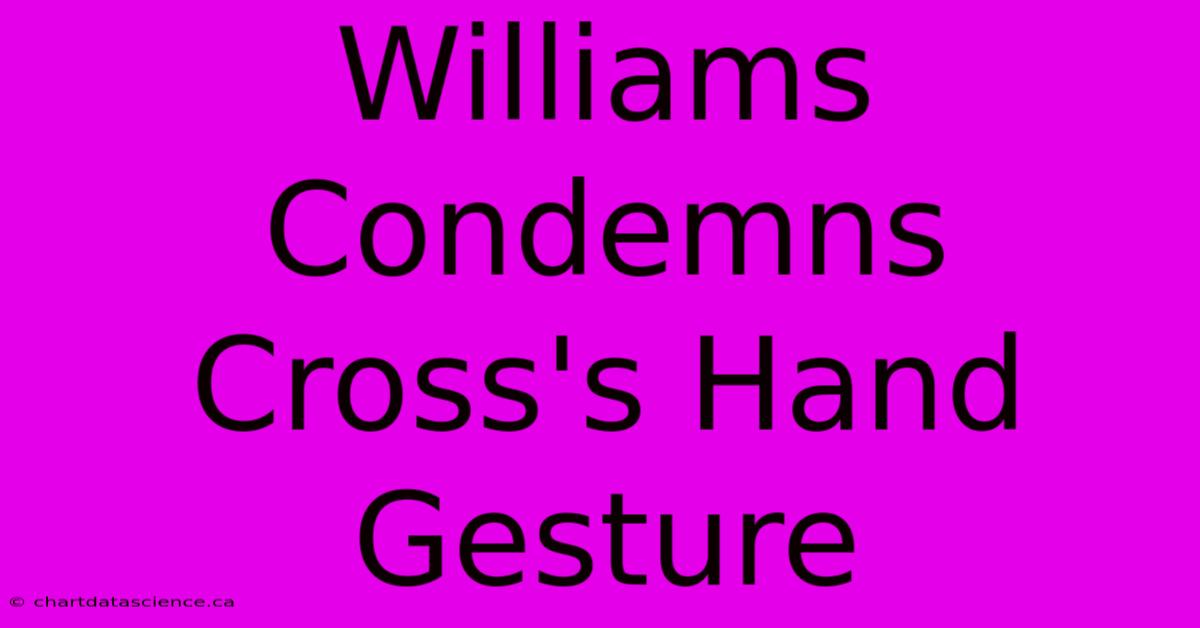 Williams Condemns Cross's Hand Gesture