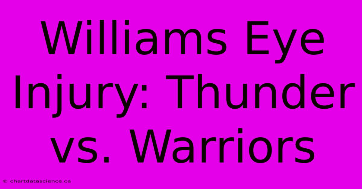 Williams Eye Injury: Thunder Vs. Warriors