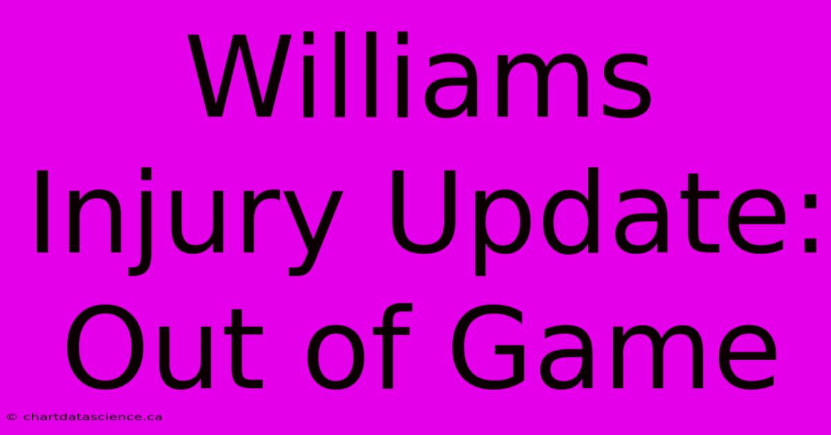 Williams Injury Update: Out Of Game