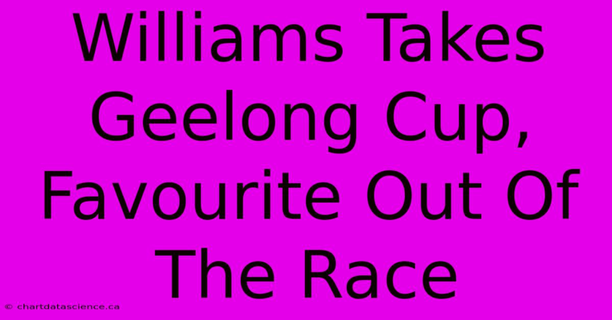 Williams Takes Geelong Cup, Favourite Out Of The Race