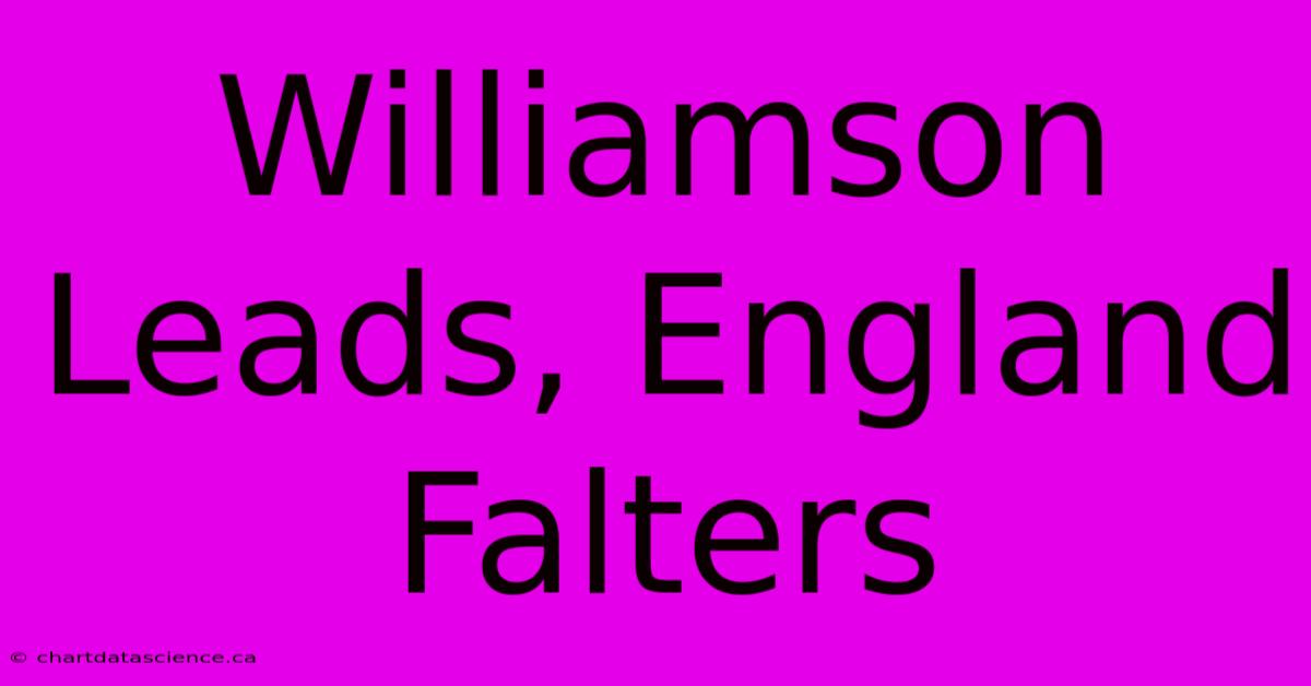 Williamson Leads, England Falters