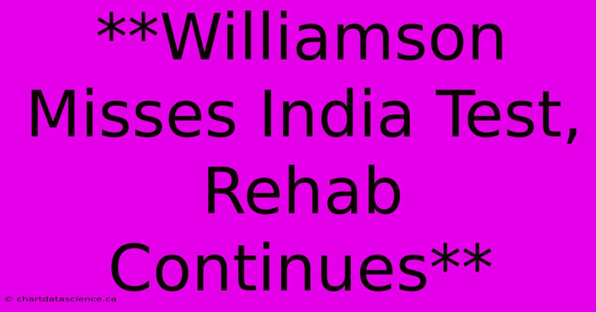 **Williamson Misses India Test, Rehab Continues**