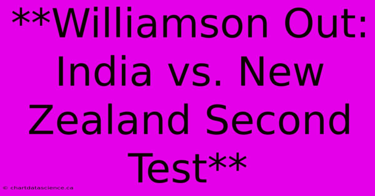 **Williamson Out: India Vs. New Zealand Second Test**