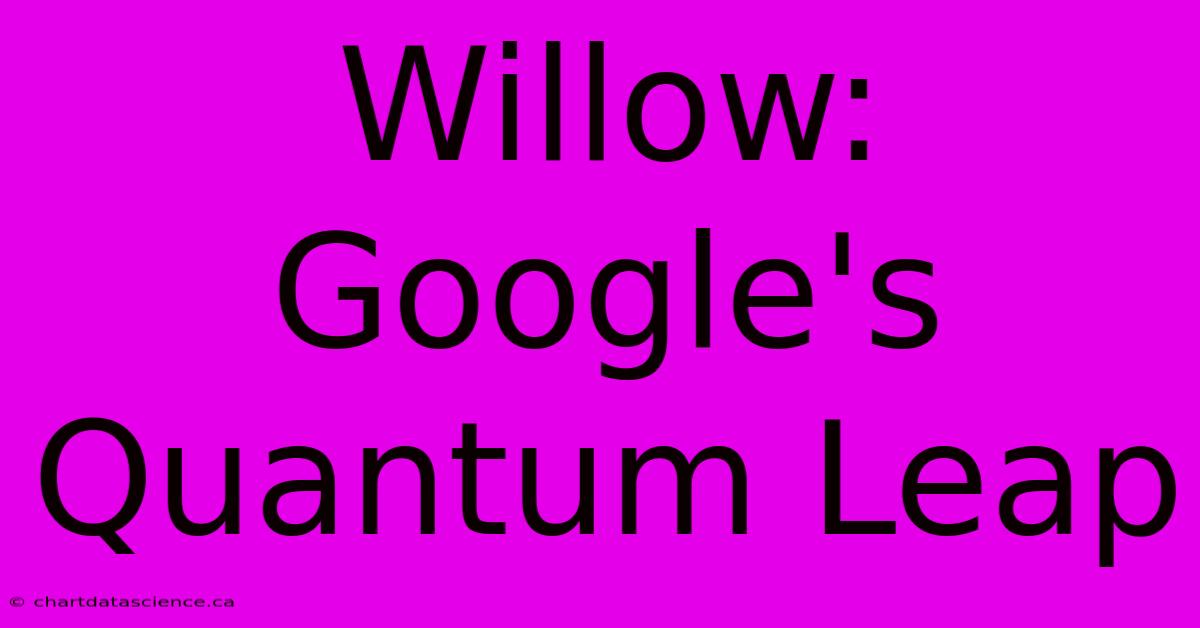 Willow: Google's Quantum Leap