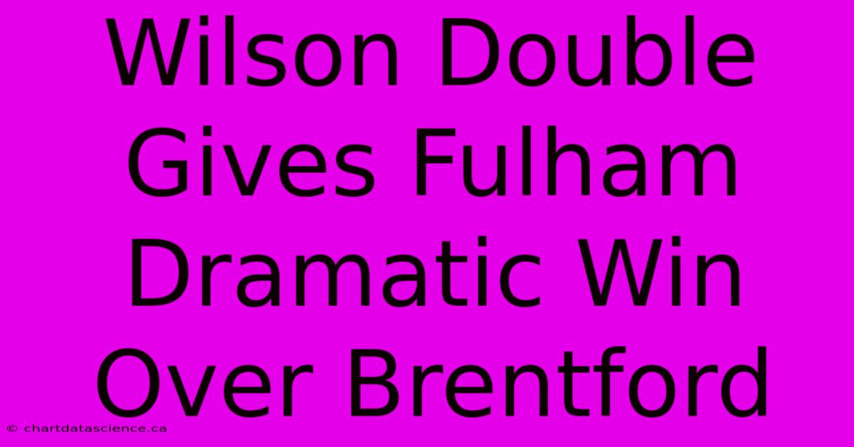 Wilson Double Gives Fulham Dramatic Win Over Brentford