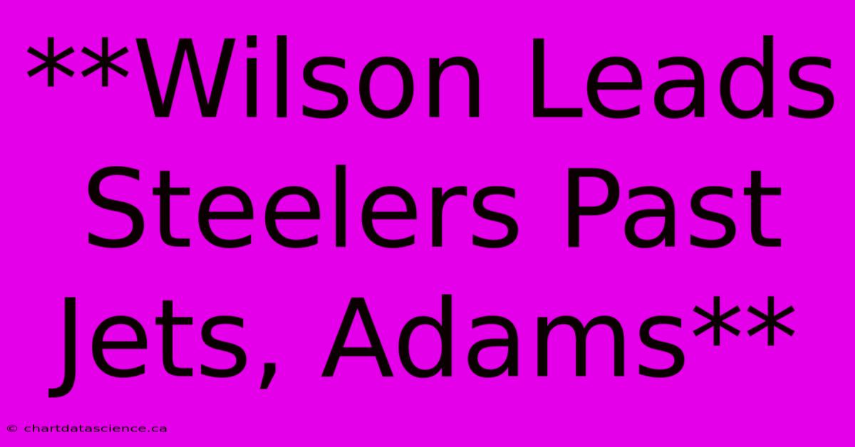 **Wilson Leads Steelers Past Jets, Adams**