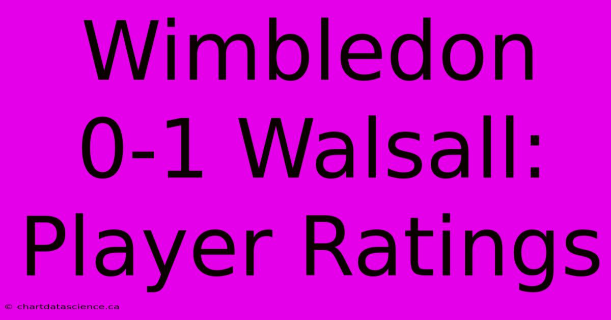 Wimbledon 0-1 Walsall: Player Ratings