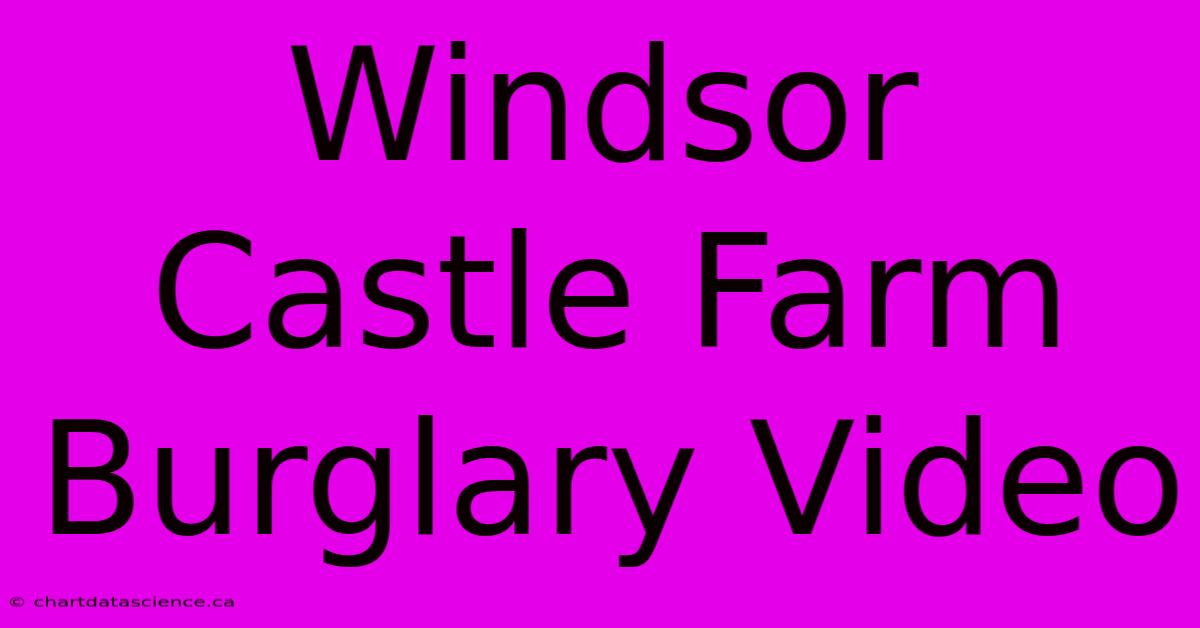 Windsor Castle Farm Burglary Video