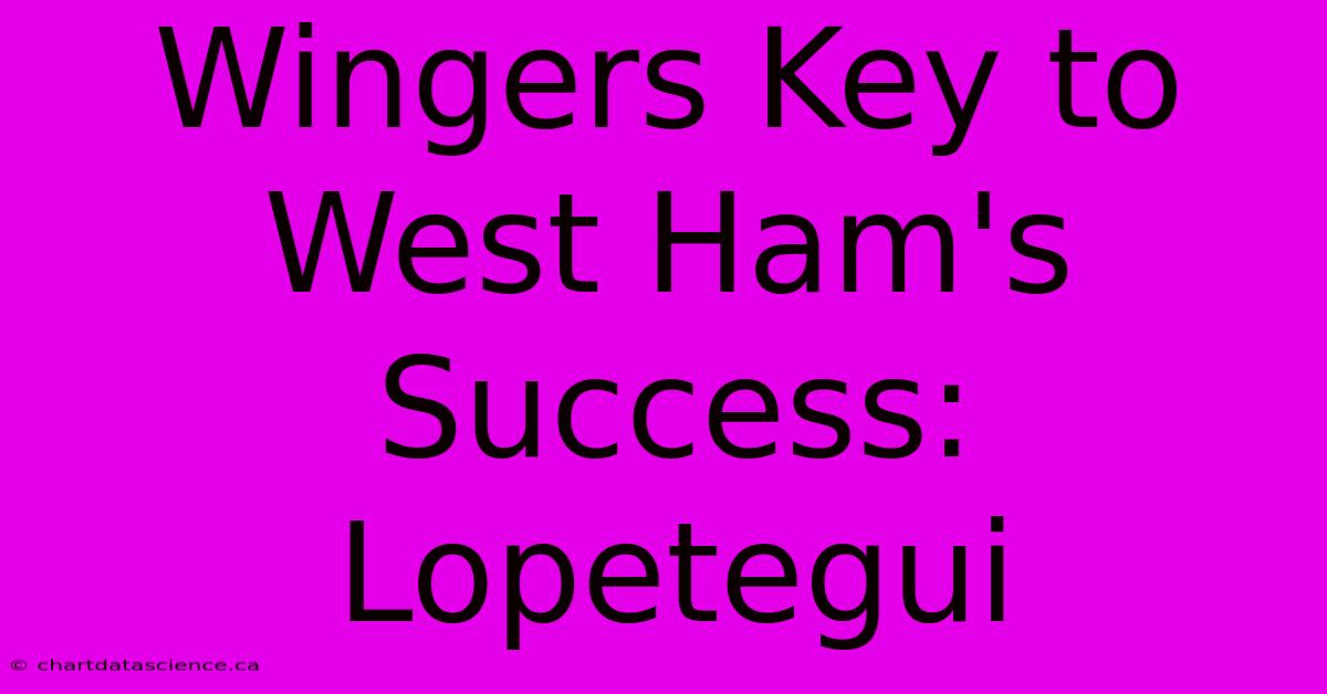 Wingers Key To West Ham's Success: Lopetegui 