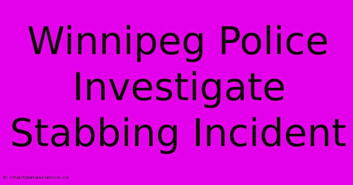 Winnipeg Police Investigate Stabbing Incident