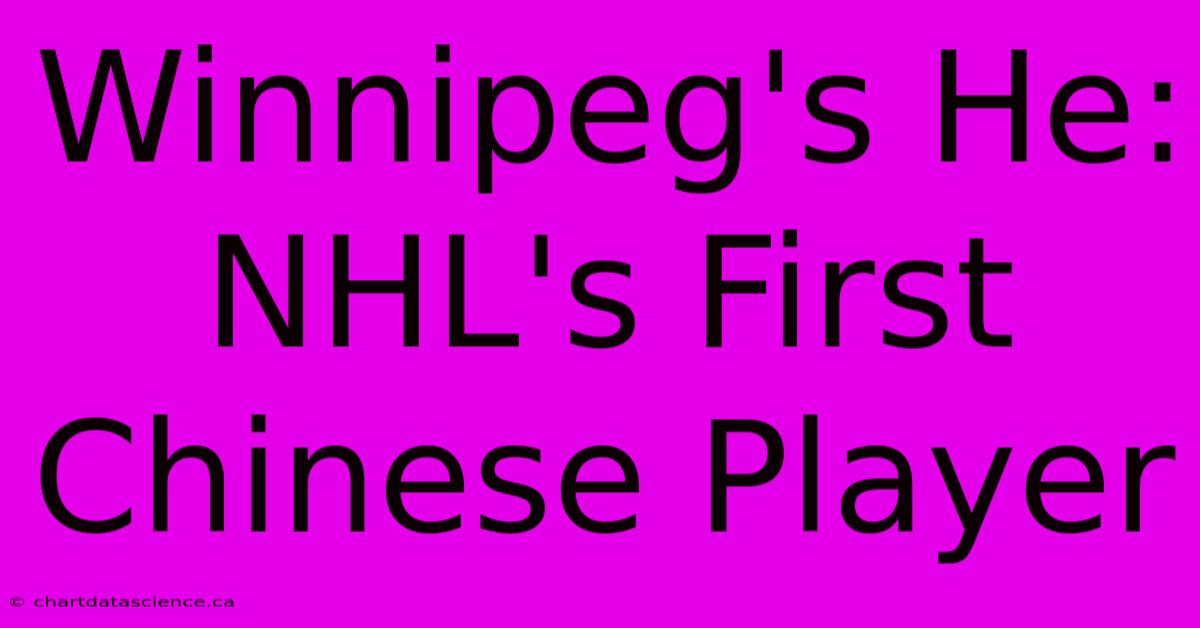 Winnipeg's He: NHL's First Chinese Player