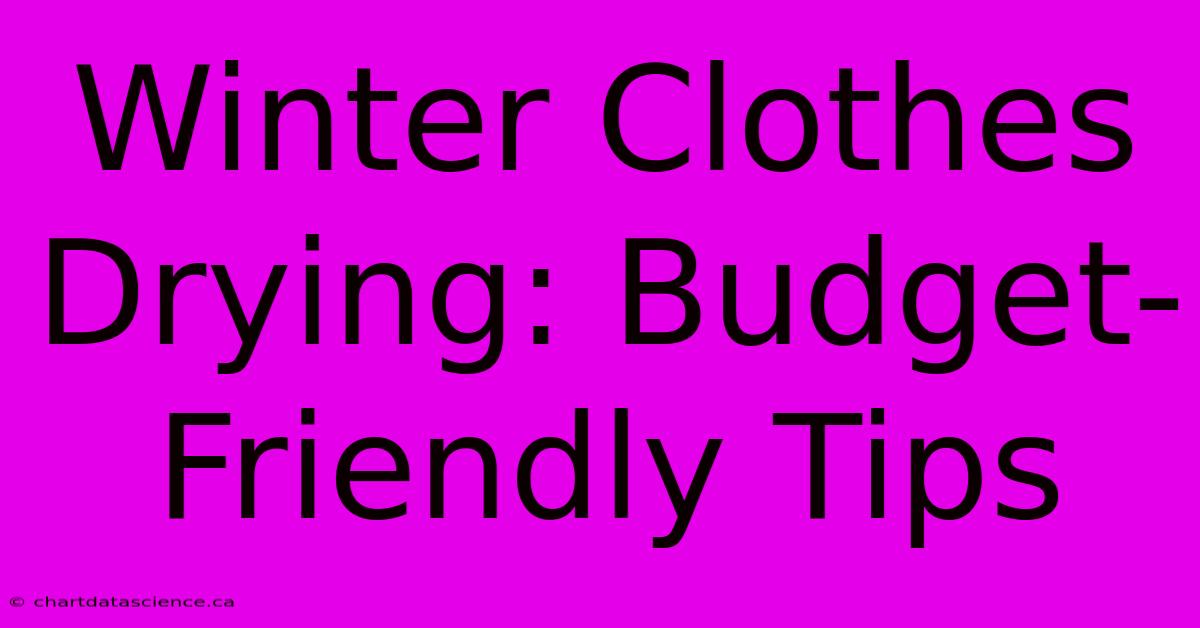 Winter Clothes Drying: Budget-Friendly Tips 