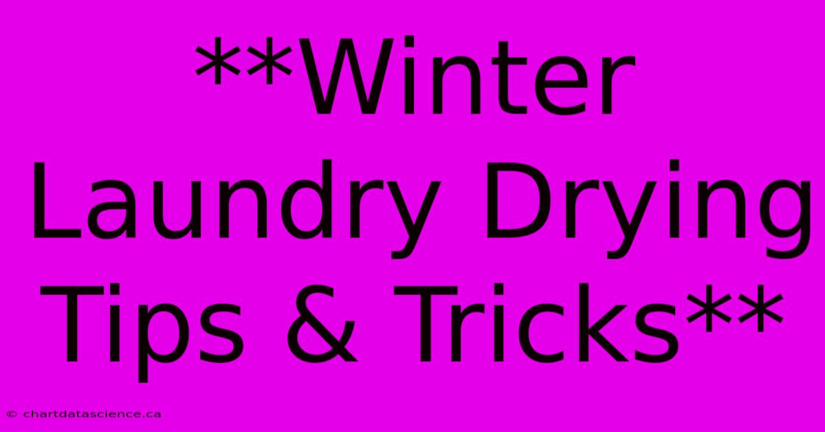 **Winter Laundry Drying Tips & Tricks**