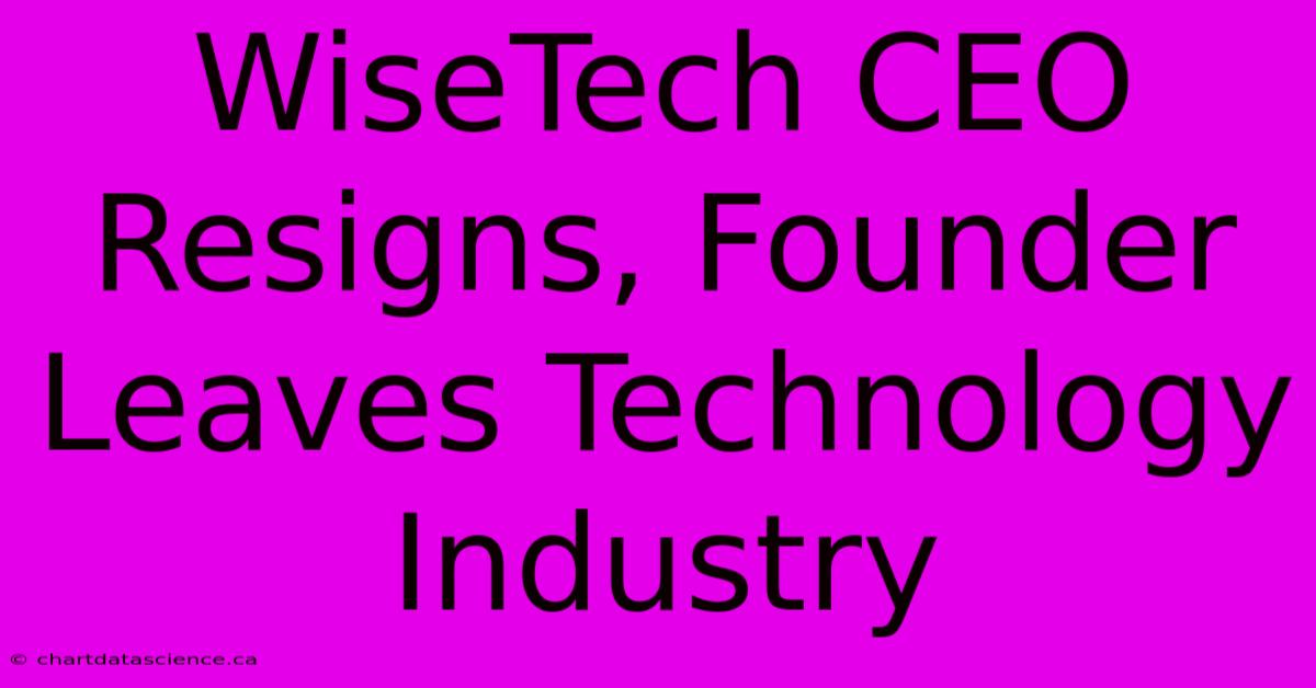 WiseTech CEO Resigns, Founder Leaves Technology Industry