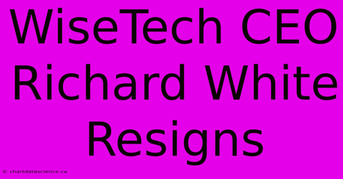 WiseTech CEO Richard White Resigns