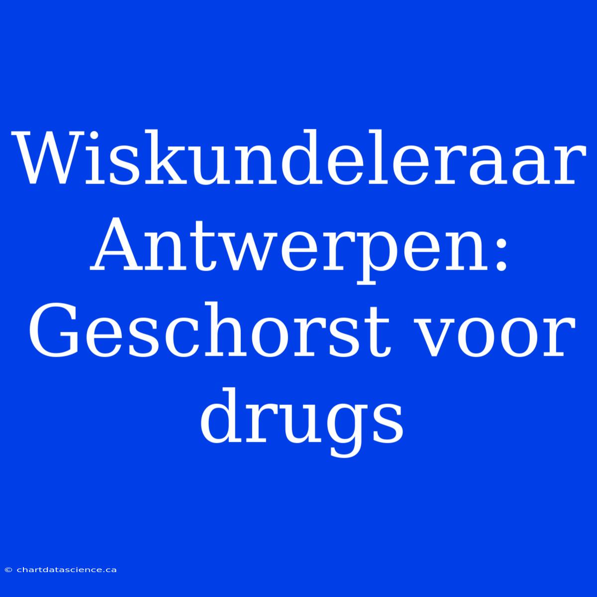 Wiskundeleraar Antwerpen: Geschorst Voor Drugs