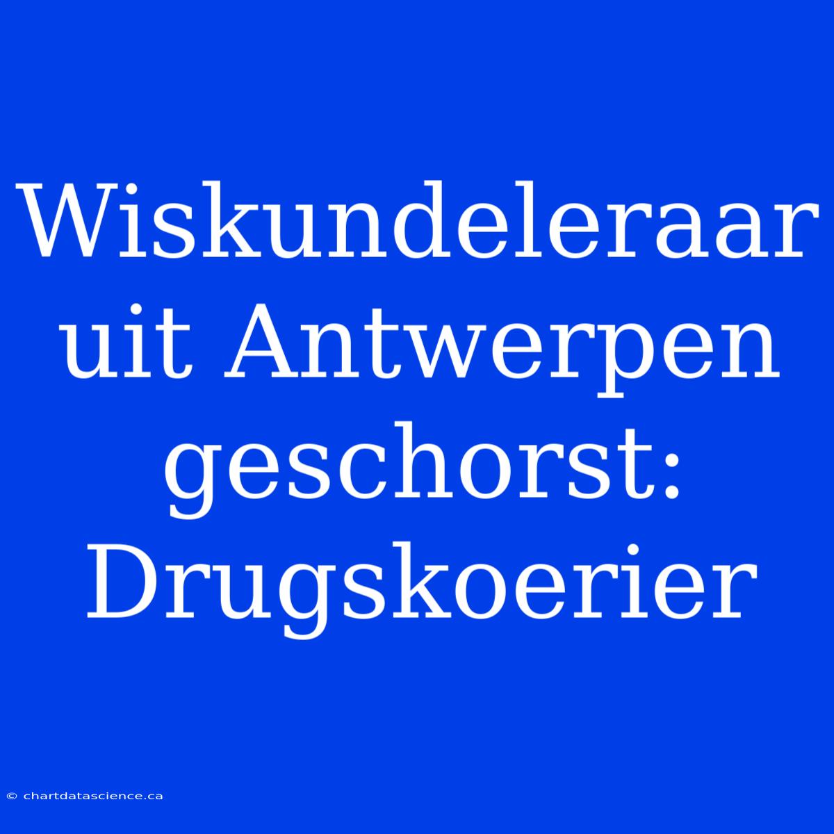 Wiskundeleraar Uit Antwerpen Geschorst: Drugskoerier