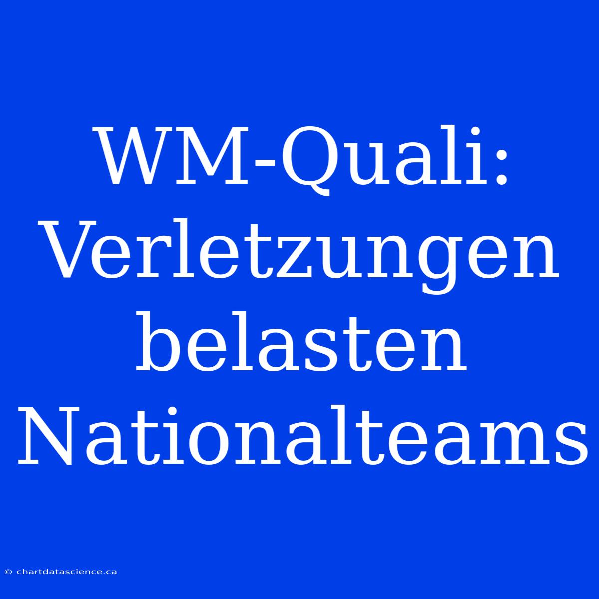 WM-Quali: Verletzungen Belasten Nationalteams