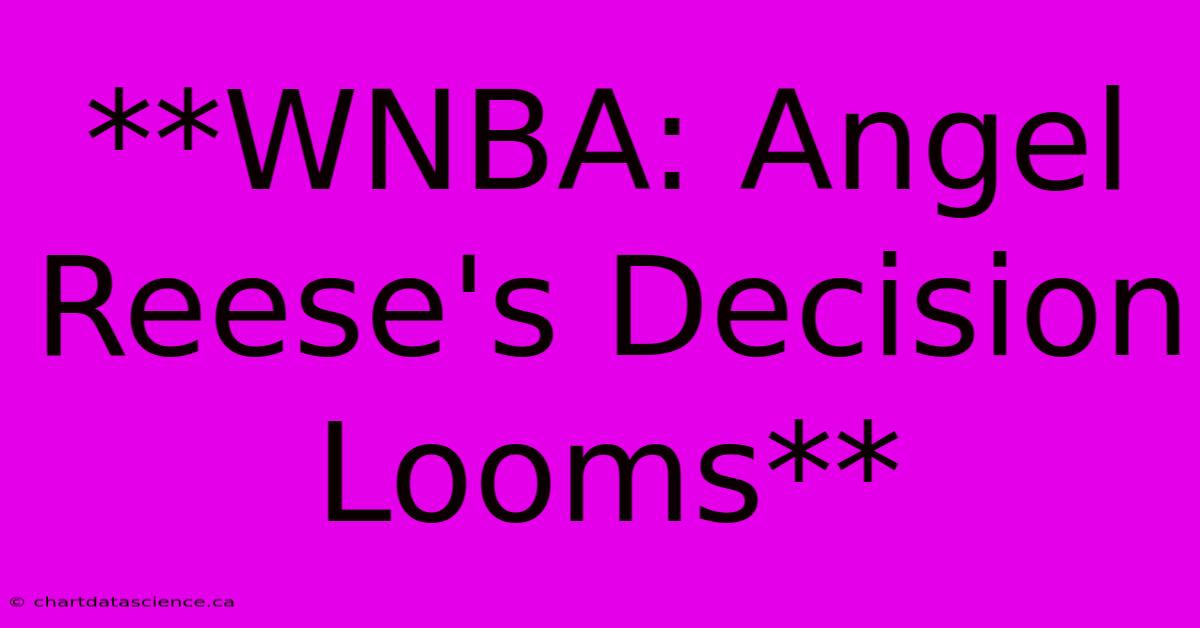 **WNBA: Angel Reese's Decision Looms**