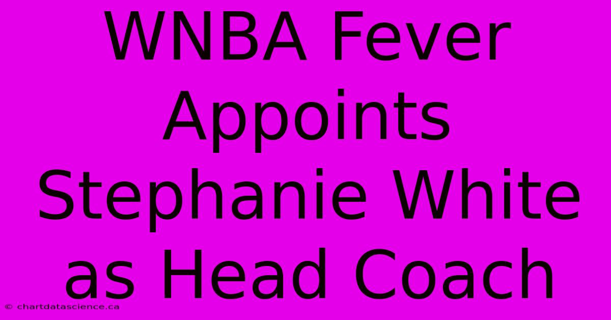 WNBA Fever Appoints Stephanie White As Head Coach