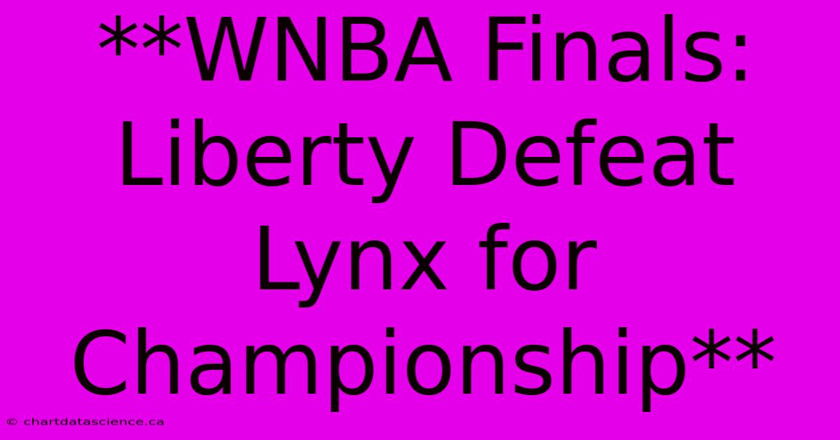 **WNBA Finals: Liberty Defeat Lynx For Championship**