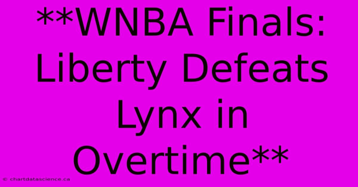 **WNBA Finals: Liberty Defeats Lynx In Overtime**