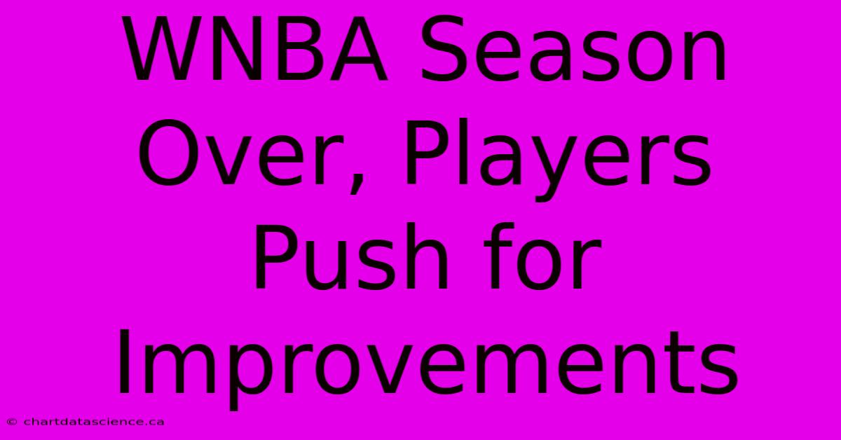 WNBA Season Over, Players Push For Improvements 