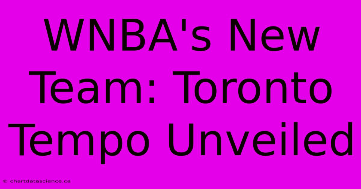 WNBA's New Team: Toronto Tempo Unveiled