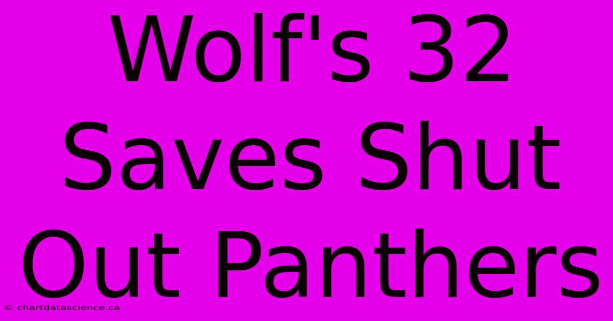 Wolf's 32 Saves Shut Out Panthers