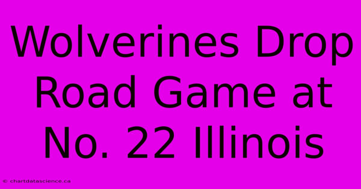 Wolverines Drop Road Game At No. 22 Illinois