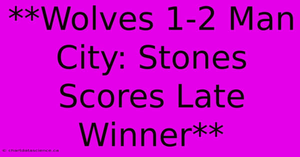 **Wolves 1-2 Man City: Stones Scores Late Winner**