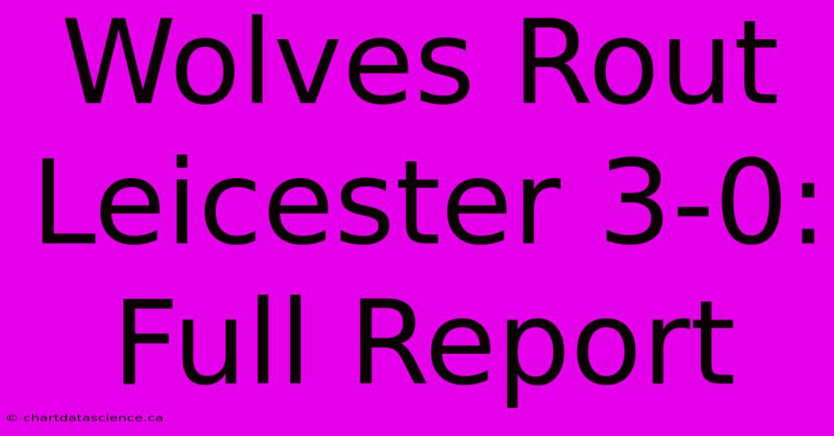 Wolves Rout Leicester 3-0: Full Report