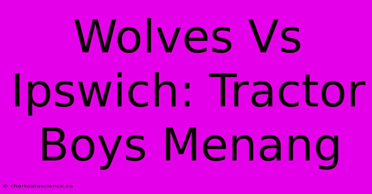 Wolves Vs Ipswich: Tractor Boys Menang