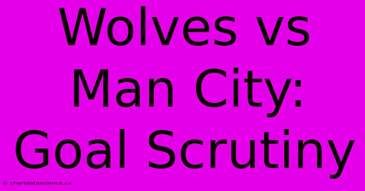 Wolves Vs Man City: Goal Scrutiny