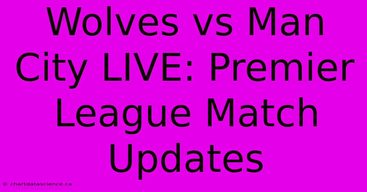 Wolves Vs Man City LIVE: Premier League Match Updates