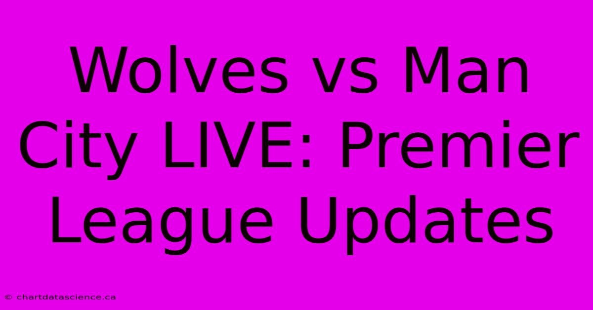 Wolves Vs Man City LIVE: Premier League Updates 