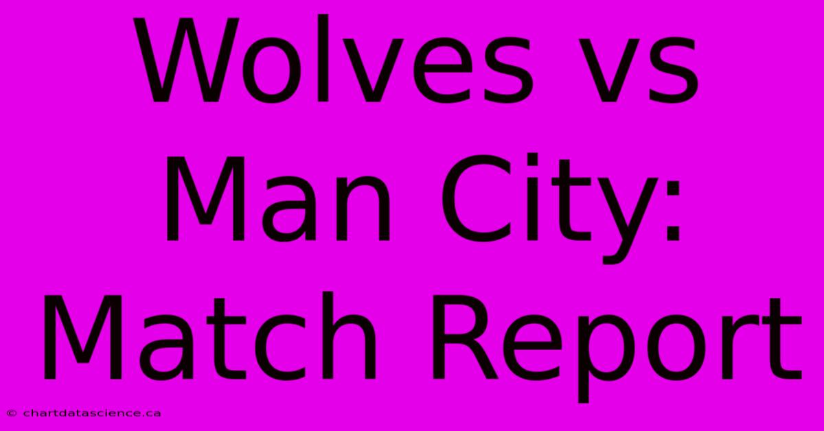 Wolves Vs Man City: Match Report 