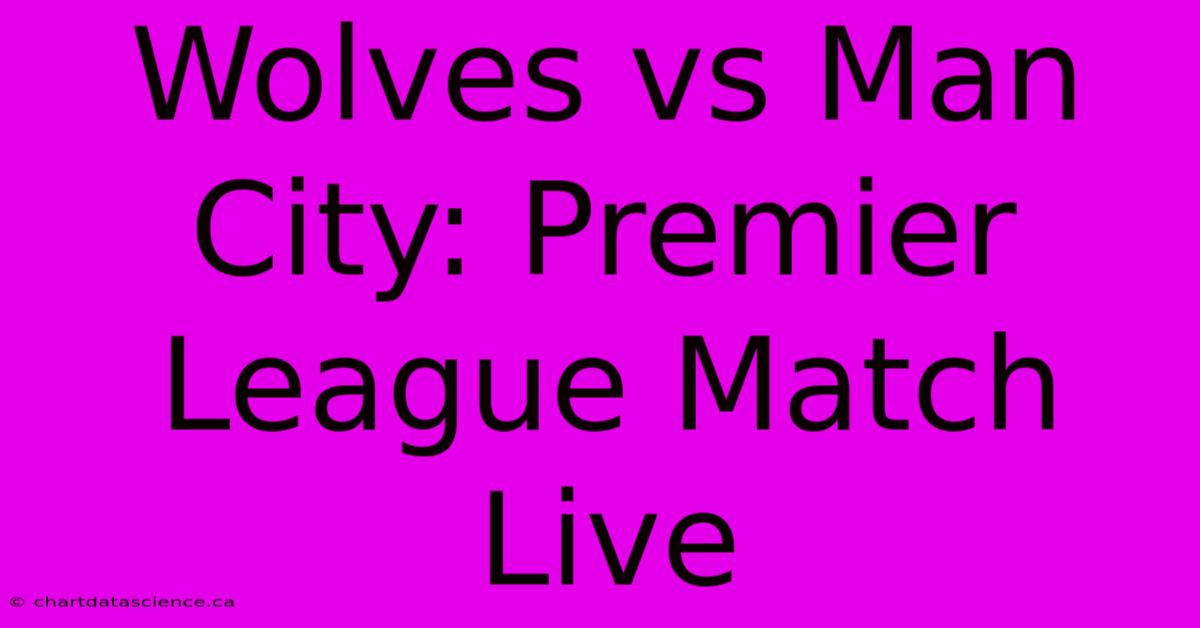 Wolves Vs Man City: Premier League Match Live