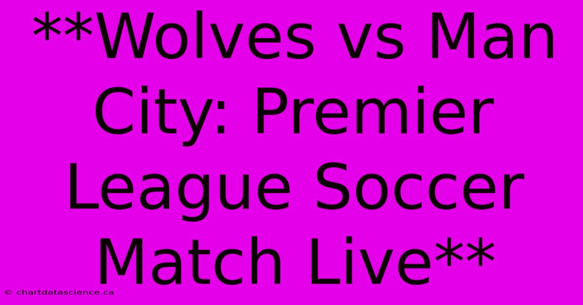 **Wolves Vs Man City: Premier League Soccer Match Live**