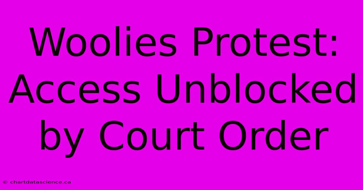 Woolies Protest: Access Unblocked By Court Order