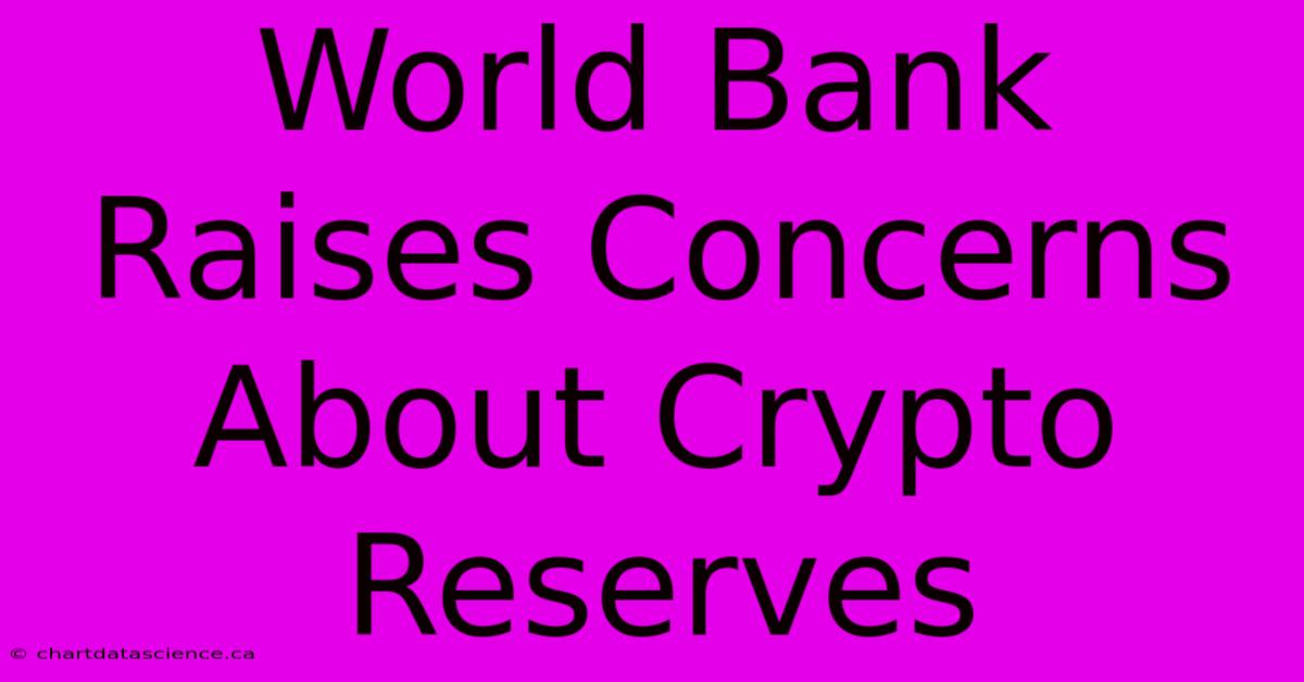 World Bank Raises Concerns About Crypto Reserves