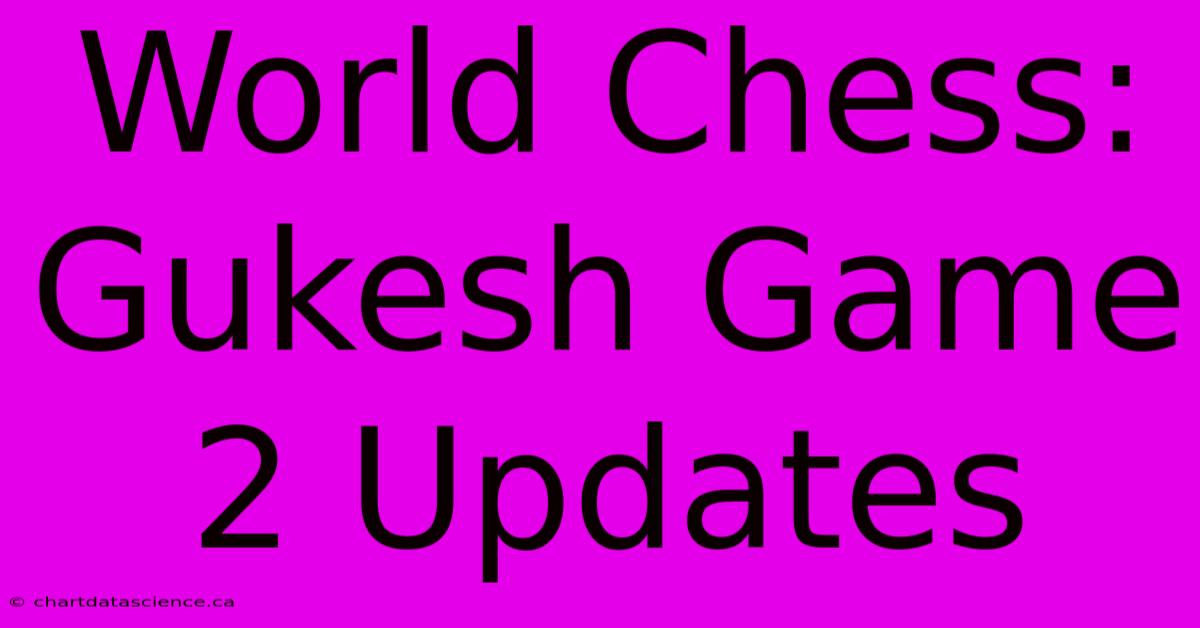 World Chess: Gukesh Game 2 Updates