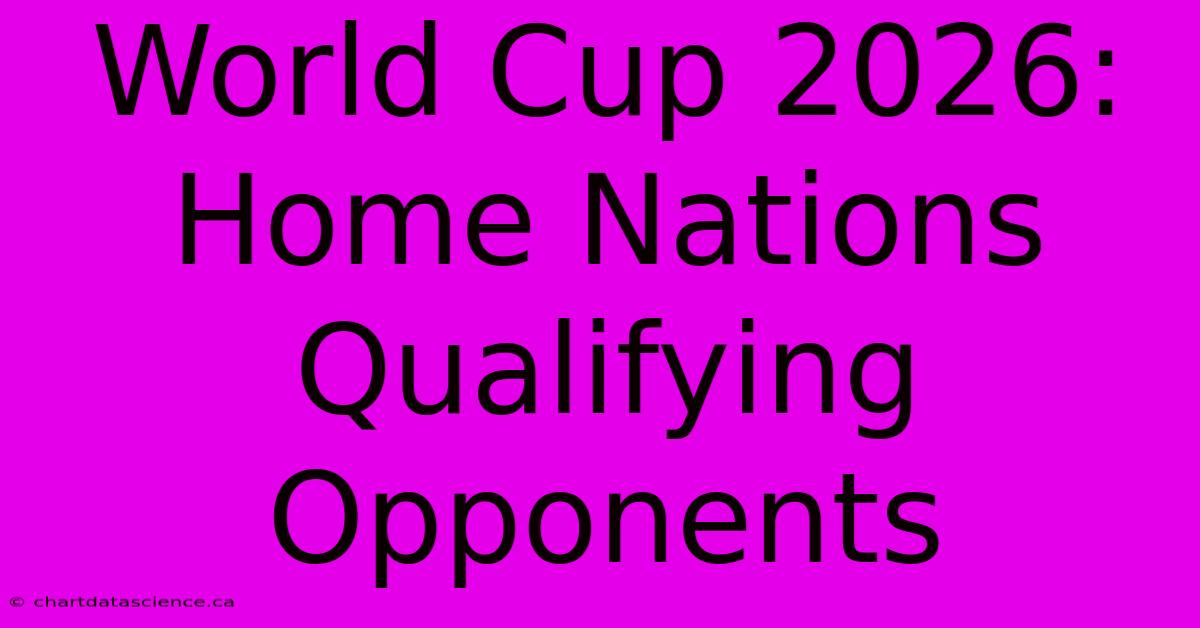 World Cup 2026: Home Nations Qualifying Opponents