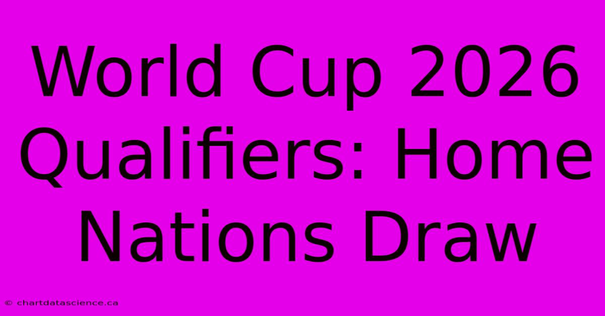 World Cup 2026 Qualifiers: Home Nations Draw