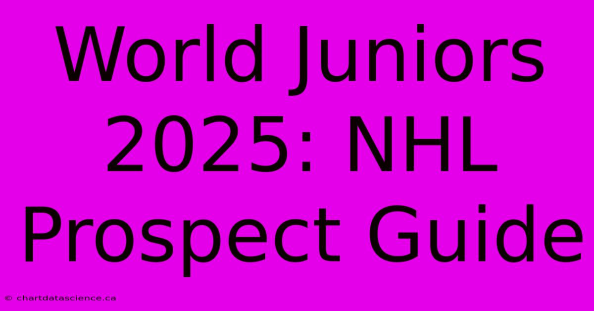 World Juniors 2025: NHL Prospect Guide