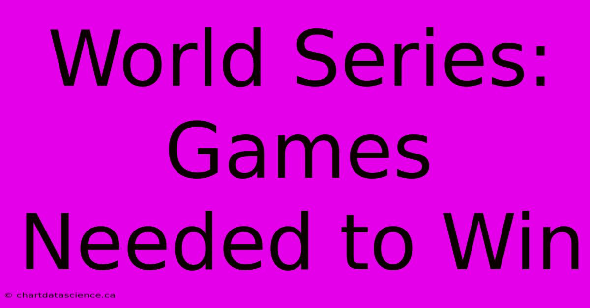 World Series: Games Needed To Win