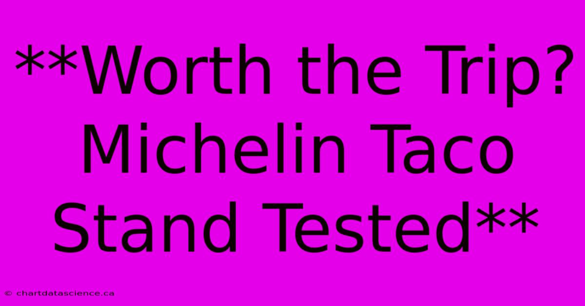 **Worth The Trip? Michelin Taco Stand Tested**