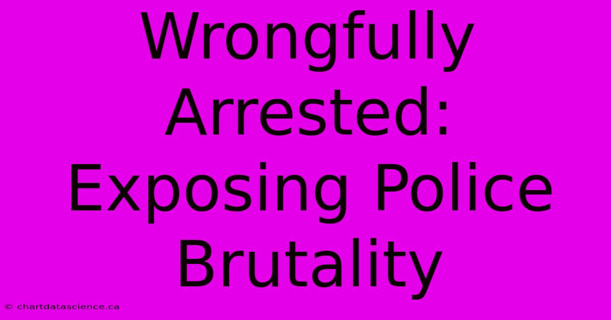 Wrongfully Arrested: Exposing Police Brutality